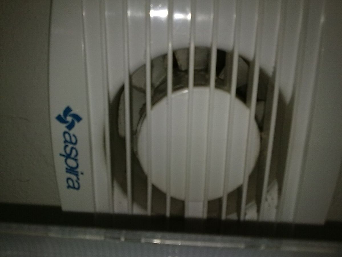 Modern bathroom with exhaust ventilation fan