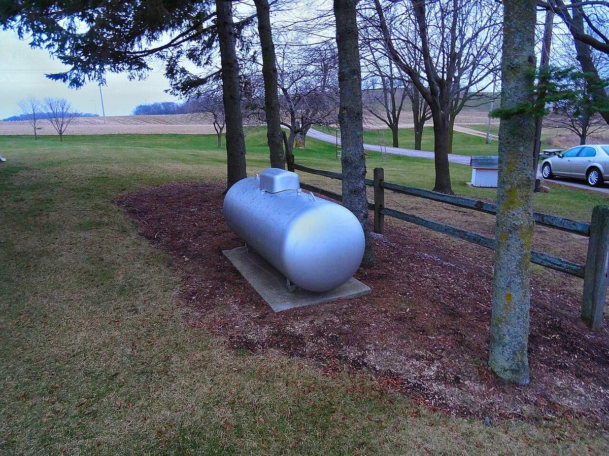Propane tanks in winter snow