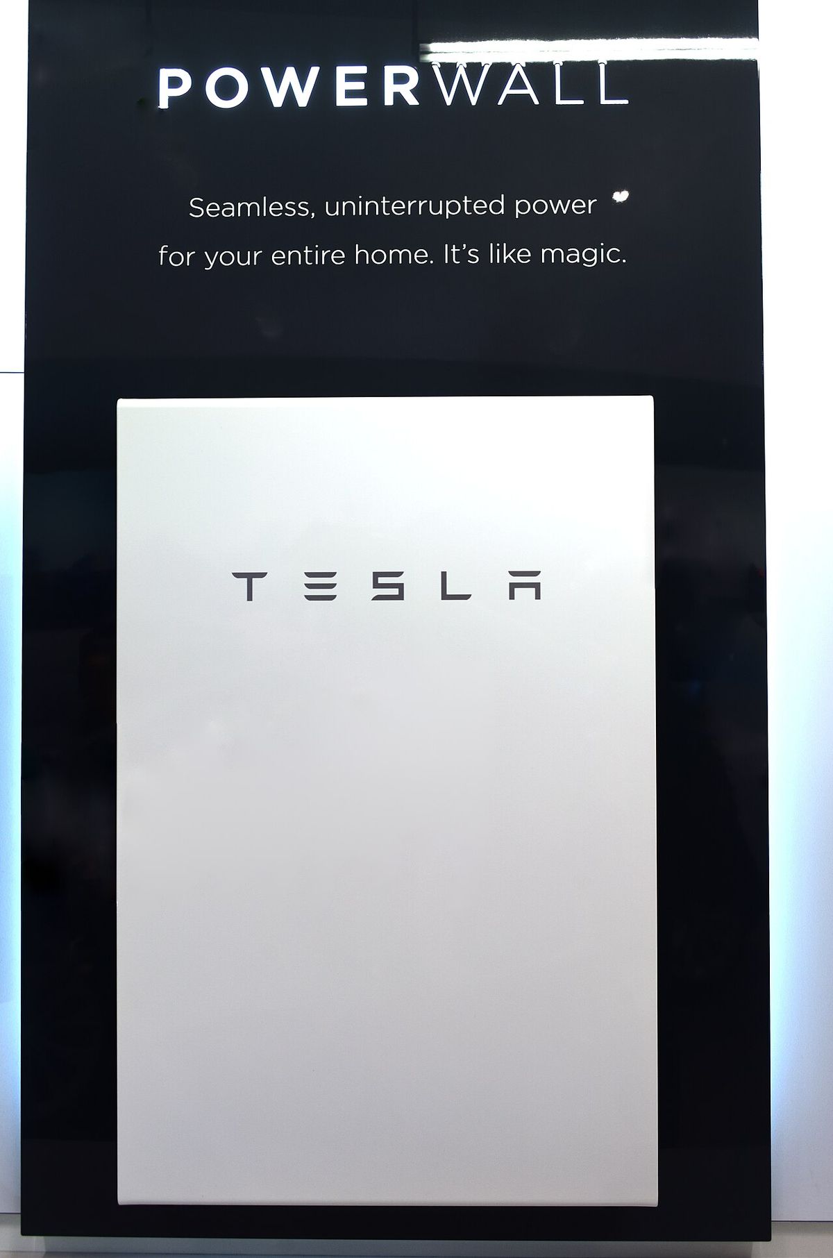 Home battery units installed in a townhome garage