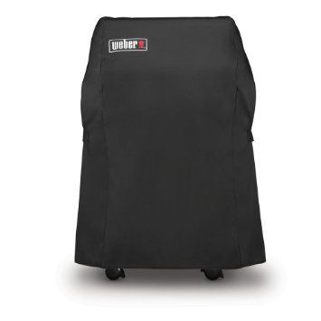 UV-resistant weather cover protecting an outdoor grill