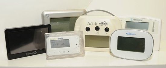 Tablet showing home energy monitoring dashboard