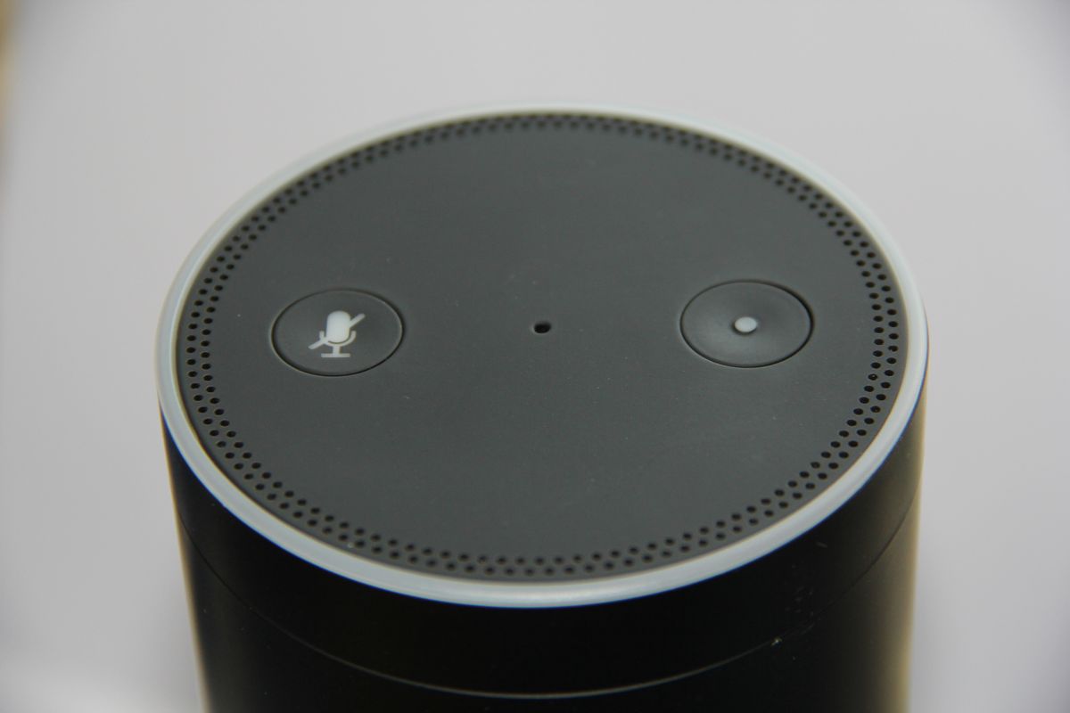 Amazon Echo smart speaker viewed from above