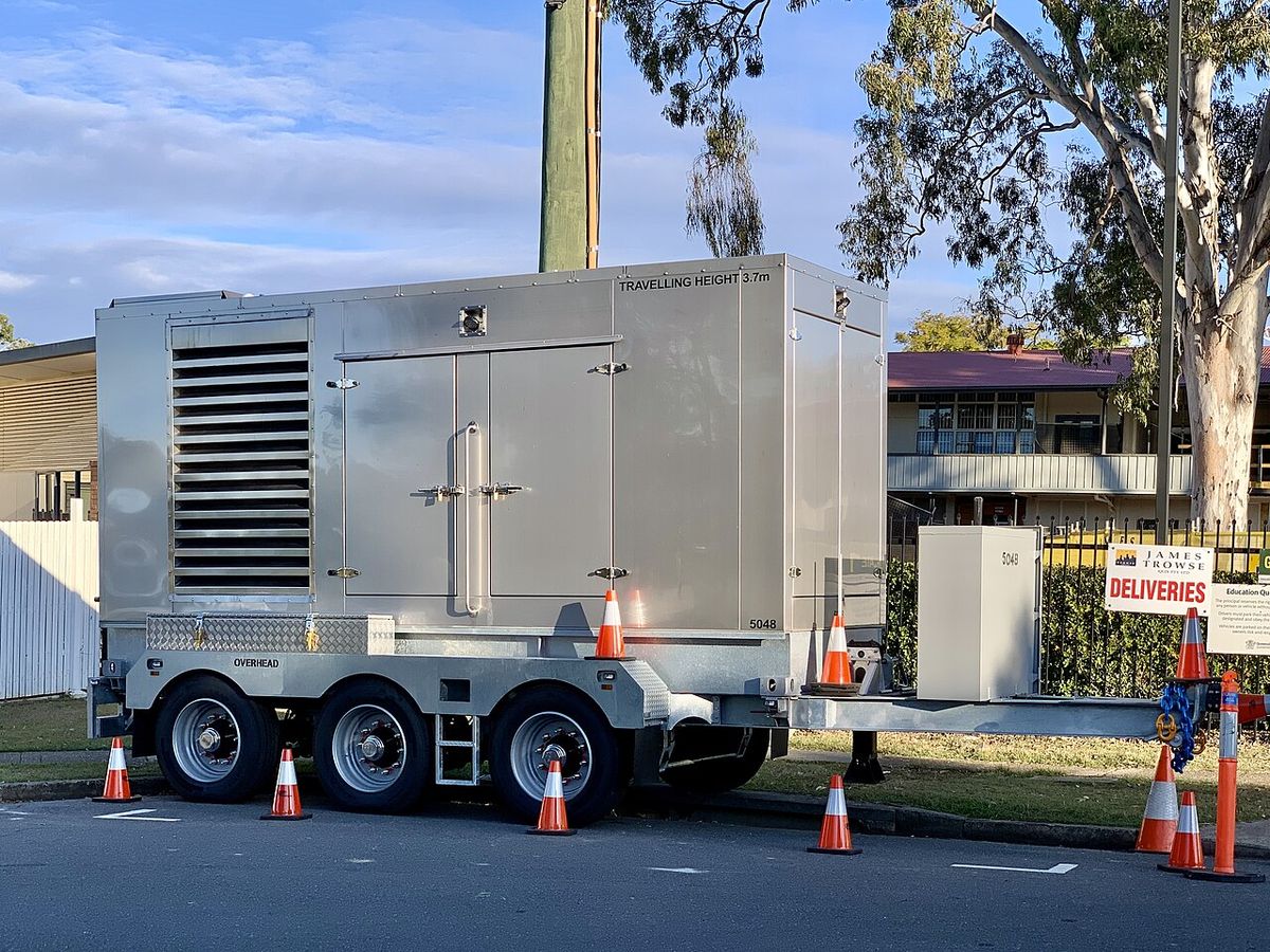 Large generator unit ready for temporary use